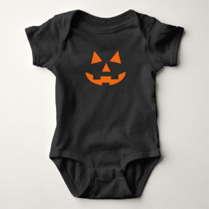 Jack O Lantern Pumpkin Face Baby Bodysuit
