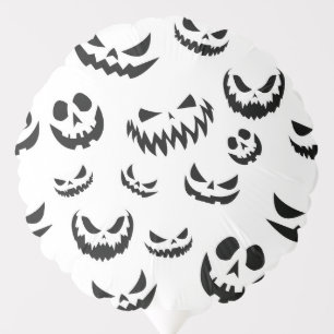 Jack O Lantern Pumpkin Face Black and White Balloon