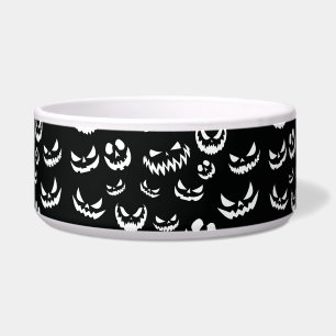 Jack O Lantern Pumpkin Face Black and White Bowl