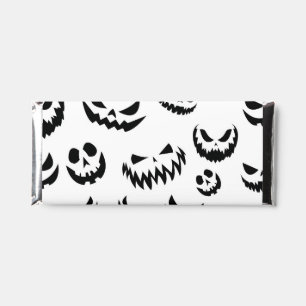 Jack O Lantern Pumpkin Face Black and White Hershey Bar Favors