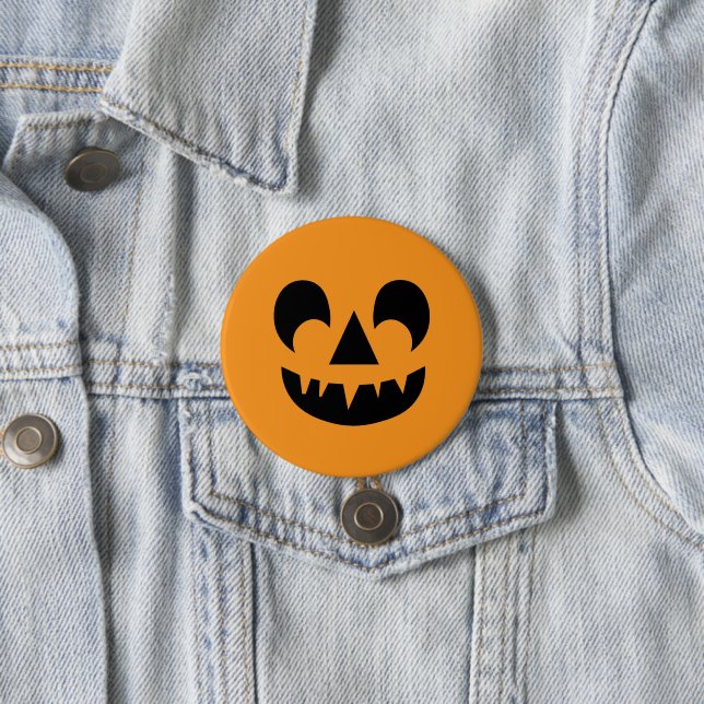 Jack O Lantern Pumpkin Face Button (In Situ)