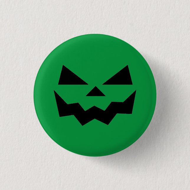 Jack-o-lantern pumpkin face  button (Front)