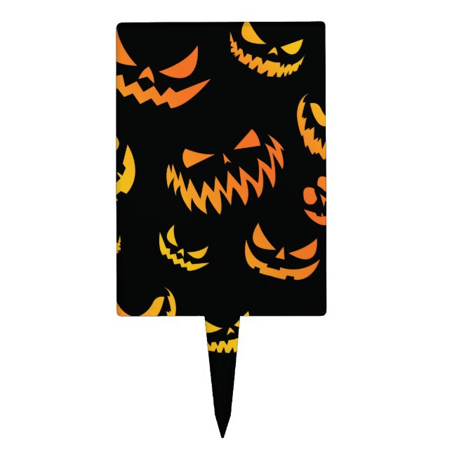 Jack O Lantern Pumpkin Face Cake Topper (Front)