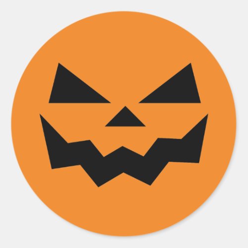 Jack_o_lantern pumpkin face  classic round sticker