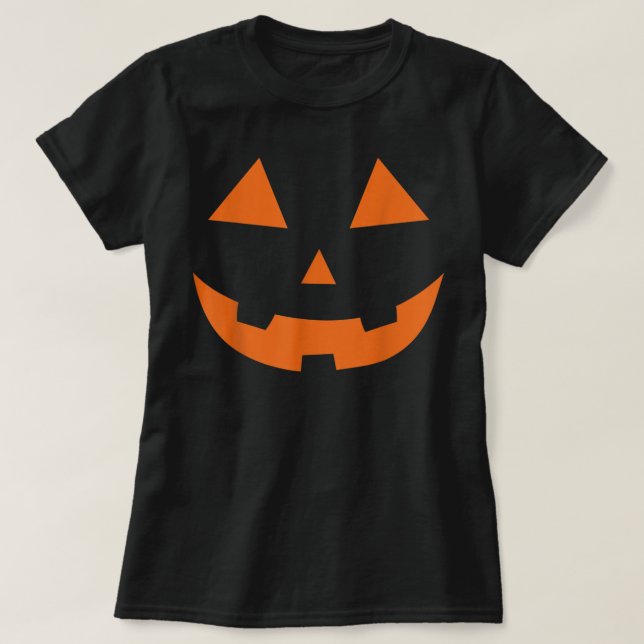 Jack o Lantern pumpkin face easy halloween costume T-Shirt (Design Front)