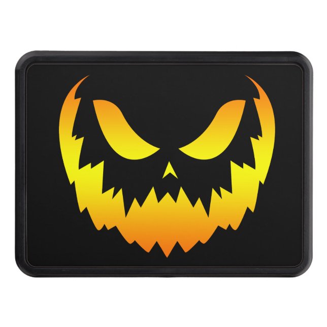 Jack O Lantern Pumpkin Face Gradient Hitch Cover (Front)