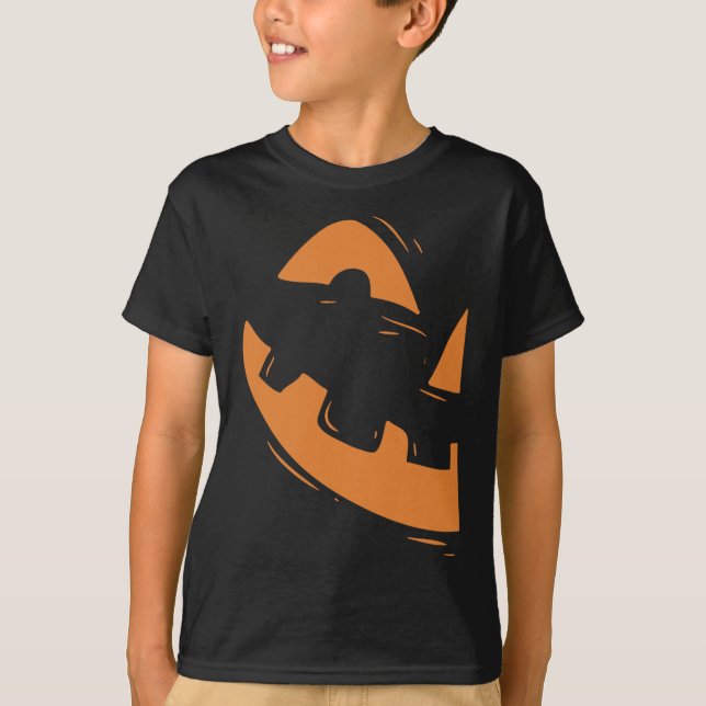 Jack-O-Lantern  Pumpkin Face Halloween Matching Co T-Shirt (Front)