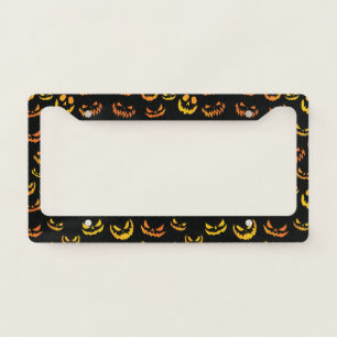 Jack O Lantern Pumpkin Face License Plate Frame