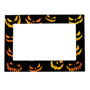 Jack O Lantern Pumpkin Face Magnetic Frame