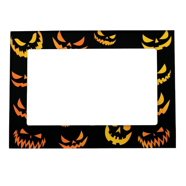 Jack O Lantern Pumpkin Face Magnetic Frame (Front)