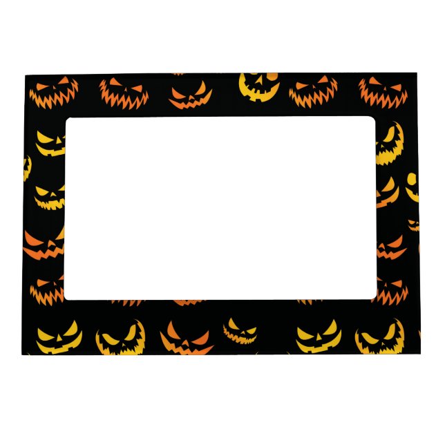 Jack O Lantern Pumpkin Face Magnetic Frame (Front)
