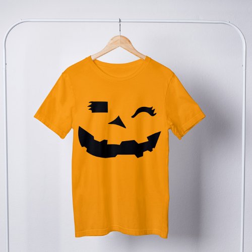Jack O Lantern Pumpkin Face Orange Halloween T_Shirt