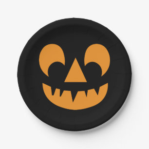 Jack O Lantern Pumpkin Face Paper Plates