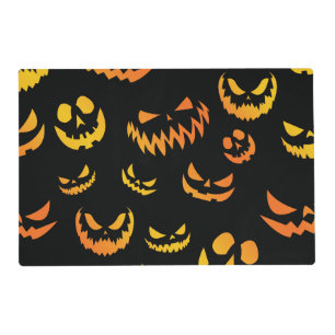 Jack O Lantern Pumpkin Face Placemat