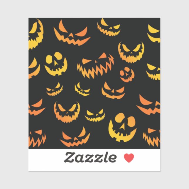 Jack O Lantern Pumpkin Face Sticker (Sheet)
