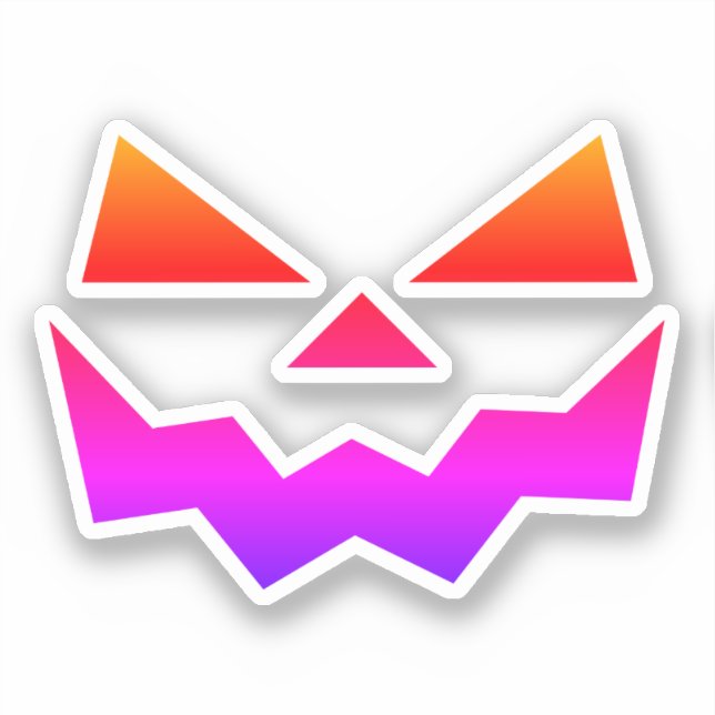 Jack-o-lantern pumpkin face  sticker (Front)