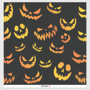 Jack O Lantern Pumpkin Face Sticker