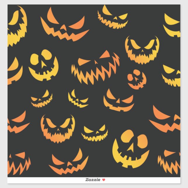 Jack O Lantern Pumpkin Face Sticker (Sheet)