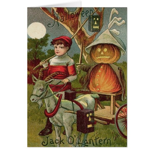 Jack O' Lantern Pumpkin Goat Full Moon Cards (Front)