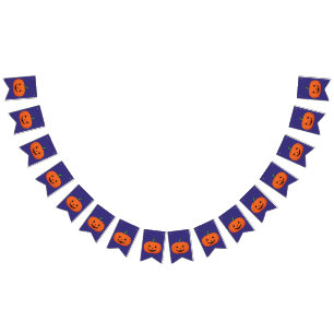 Jack-O'-Lantern Pumpkin Halloween Bunting Flags
