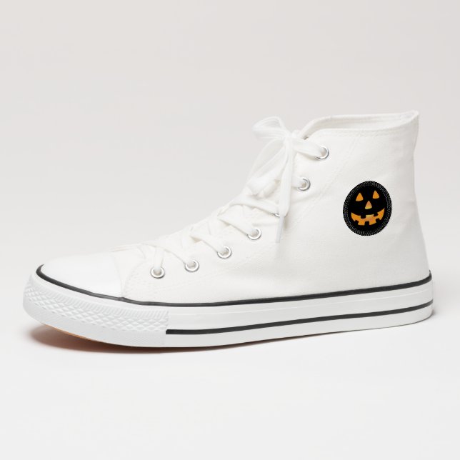 Jack o lantern pumpkin halloween face patch (On Shoe Ankle)
