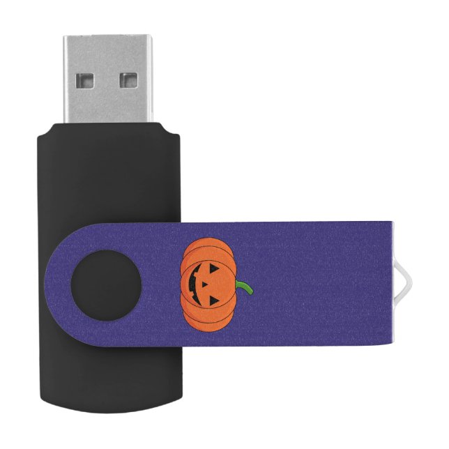 Jack-O'-Lantern Pumpkin Halloween Flash Drive (Opened)