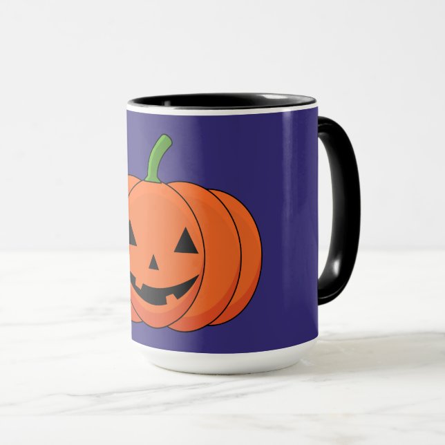 Jack-O'-Lantern Pumpkin Halloween Mug (Front Right)