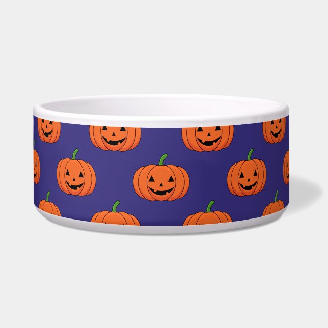 Jack-O'-Lantern Pumpkin Halloween Pattern Bowl (Front)