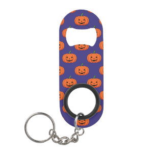 Jack-O'-Lantern Pumpkin Halloween Pattern Keychain Bottle Opener