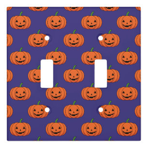 Jack-O'-Lantern Pumpkin Halloween Pattern Light Switch Cover