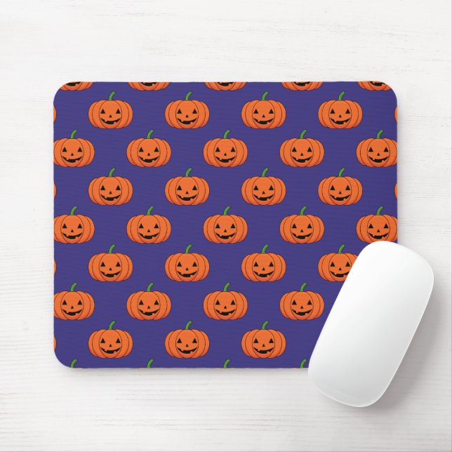 Jack-O'-Lantern Pumpkin Halloween Pattern Mouse Pad (With Mouse)