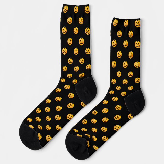 Jack O Lantern Pumpkin Halloween Socks (Left)