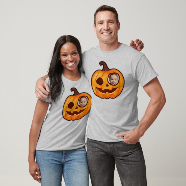 Jack o lantern pumpkin monster add your photo T-Shirt (Unisex)