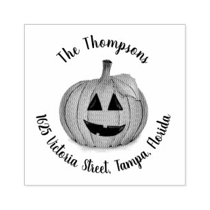 Jack O Lantern Pumpkin Patch Rubber Stamp