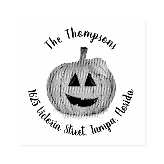 Jack O Lantern Pumpkin Patch Rubber Stamp (Imprint)