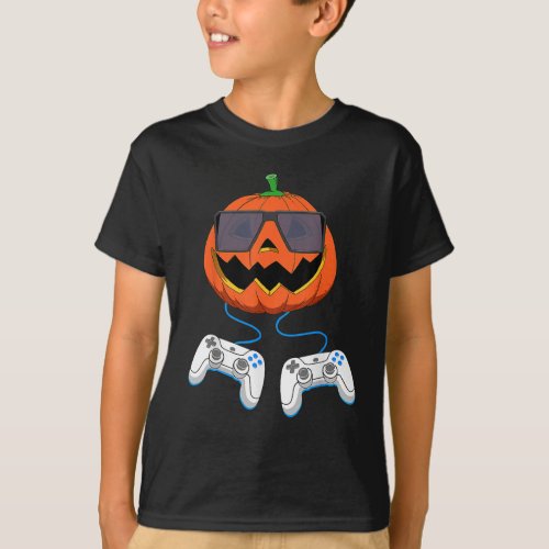Jack O Lantern Pumpkin Video Game Halloween T_Shirt