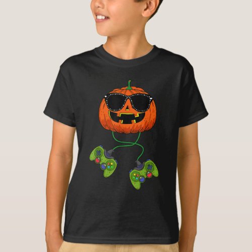 Jack O Lantern Pumpkin Video Game Halloween  T_Shirt