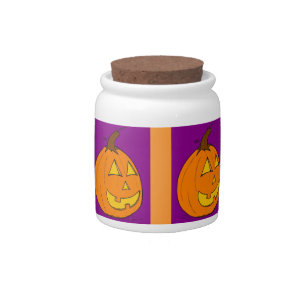 Jack o' Lantern Purple Candy Jar