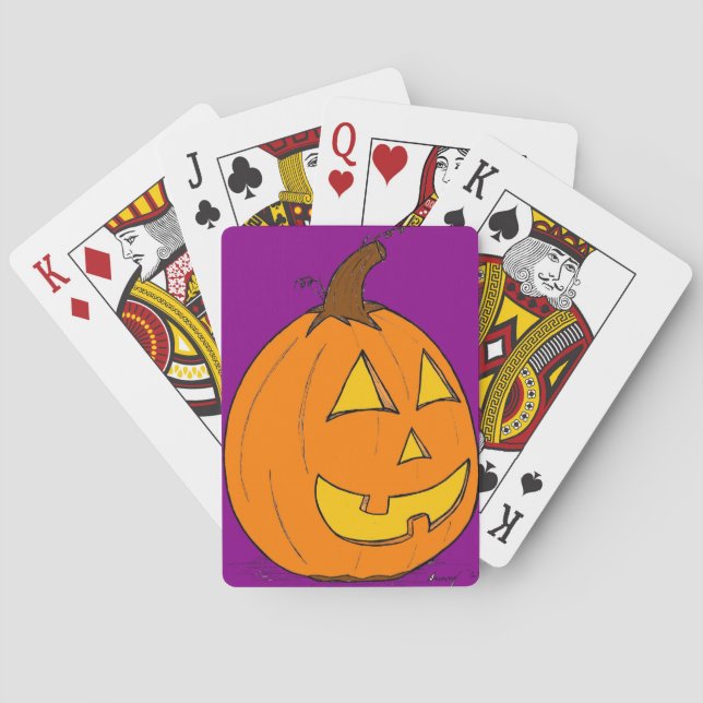 Jack o' Lantern Purple Playing Cards (Back)