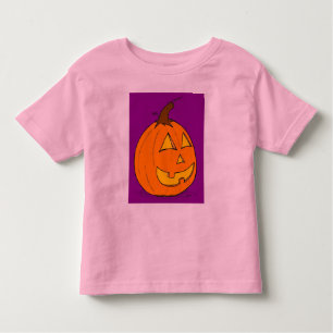 Jack o' Lantern Purple Toddlers Ringer T-Shirt
