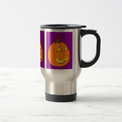 Jack o Lantern Purple Travel Mug