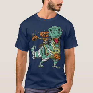 Jack O Lantern Riding Mummy Dinosaur T re Hallowee T-Shirt