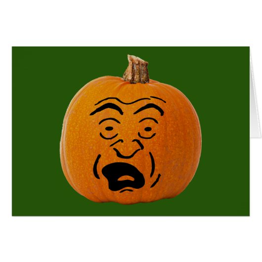Jack o' Lantern Scared Face, Halloween Pumpkin Cards (Front Horizontal)
