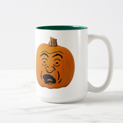 Jack o Lantern Scared Face Halloween Pumpkin Two_Tone Coffee Mug