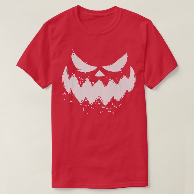 Jack O Lantern scary carved pumpkin face Halloween T-Shirt (Design Front)
