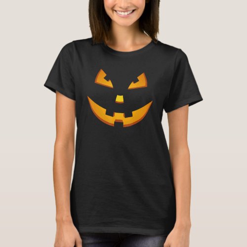 Jack O Lantern Scary Carved Pumpkin Face Halloween T_Shirt