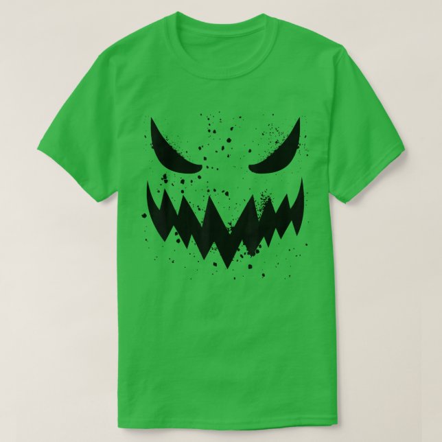 Jack O Lantern Scary Pumpkin Face Funny Halloween  T-Shirt (Design Front)