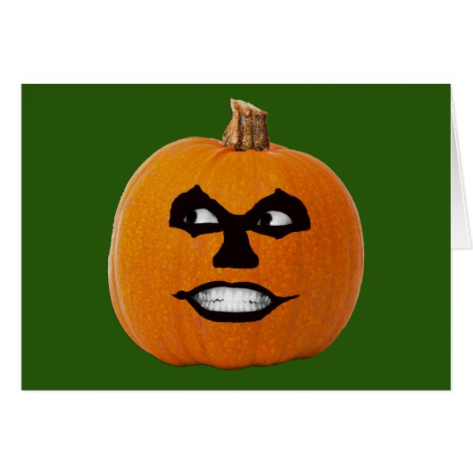Jack o' Lantern Sinister Face, Halloween Pumpkin Cards (Front Horizontal)