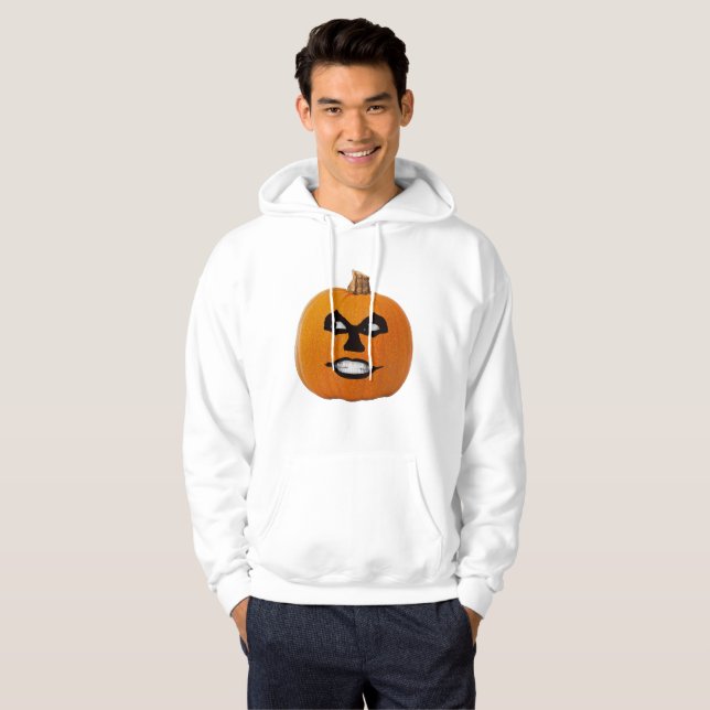 Jack o' Lantern Sinister Face, Halloween Pumpkin Hoodie (Front Full)