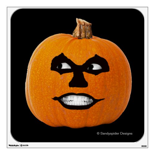 Jack o Lantern Sinister Face Halloween Pumpkin Wall Sticker